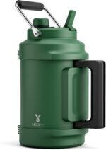 1 Gallon Insulated Water Bottle for Hiking: Meoky 128 oz Triple Wall Vacuum Stainless Steel Metal Water Jug - Top and Side Handles, Cold for 48 Hrs, 2-in-1 Straw and Spout Lid, Leakproof for Gym (Fir) - Image 2