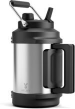 1 Gallon Insulated Water Bottle for Travel: Meoky 128 oz Triple Wall Vacuum Stainless Steel Water Jug - Top and Side Handles, Cold for 48 Hrs, 2-in-1 Straw and Spout Lid, Leak Proof for Work (Silver) - Image 2