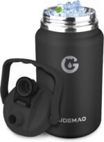 1 Gallon Insulated Water Bottle with Handle, 135 oz Double Vacuum Stainless Steel Water Jug for Hot & Cold Drinks, Leak-Proof Large Wide Mouth Water Flask for Travel, Gym, Biking (Black) - Image 2