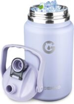1 Gallon Insulated Water Bottle with Handle, 135 oz Double Vacuum Stainless Steel Water Jug for Hot & Cold Drinks, Leak-Proof Large Wide Mouth Water Flask for Travel, Gym, Biking (Light Purple) - Image 2
