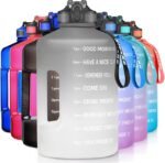 1 Gallon Motivational Sports Water Bottle with Time Marker, BPA Free 128oz Leak Proof Jug, Black, Plastic, 128 ounces, Fitness, Sports, Outdoor Activities - Image 2