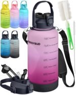 1 Gallon Water Bottle with 128 oz Capacity - Motivational Time Markers for Daily Hydration Goals - Leakproof BPA Free Tritan with Removable Straw - Image 2