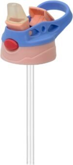 1 Pack 12 oz Exclusive Replacement Lid and Straws for Sublimation Sippy Cup Double Wall Vacuum Insulated Mixed Color Thermos Stainless Steel Water Bottles Purple Handle - Image 2