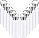 10 Pack 17oz Reusable Stainless Steel Water Bottle Bulk Double Wall Insulated Sports Water Bottle with Handle and Vacuum Seal Leakproof Lid for Sports Cyclists Hiking Gym Camping Gift(White,17 oz) - Image 2