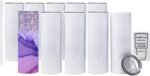 10 Pack 20oz Sublimation White Straight Skinny Tumbler with Plastic Straw, Sublimation Tumblers for Heat Transfer DIY, Sublimation Blanks, Mugs, Double Walled Stainless Steel Travel - Image 2