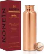 100% Copper Water Bottle, Plain Classic Finish Design, (34 Oz/1000ml), Ayurvedic Copper Bottle for Drinking water with Nature Health Benefits, Leak-Proof, Durable & Eco-friendly - Image 2