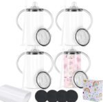 12 Oz Sublimation Sippy Cup 4 Pack, Kids Sublimation Sippy Tumblers, Stainless Steel Todder Water Bottle - Image 2