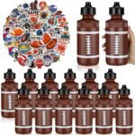 12 Pack 20 oz Football Water Bottle Bulk with Stickers & Lanyards Reusable Sports Squeeze Bottles for Party Favor Players Lovers Team Gifts - Image 2