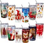 12-Pack 20oz Christmas Tumblers Bulk, Christmas Travel Mugs, Stainless Steel Insulated Water Bottle Cups with Lids & Straws for Xmas Holiday Families Coworkers Teachers Friends, Individually Packed - Image 2