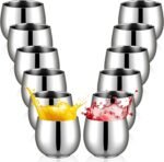 12 Pack 5.4 oz Coffee Cup Espresso Cup Mug Bulk Double Wall Stainless Steel Tea Cups Insulated Tumbler Unbreakable Stackable Water Tumbler Metal Coffee Tea Cups Drinking Reusable for Home BBQ Party - Image 2