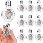 12 Pcs Glass Holy Water Bottles, Decorative 0.5 Floz Holy Water Container Embossed Portable Glass Travel Bottles Jesus Refillable Catholic Girl Communion Church Gifts for Home Wedding Baptism Favors - Image 2