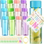 12 Set Christmas Water Bottles Bulk 17 oz Reusable Plastic Portable Leak Proof Sports Water Bottle with Cards Christmas Appreciation Gifts Teacher Classroom Prizes - Image 2