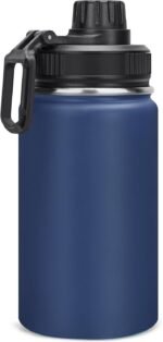12 oz Insulated Water Bottle, Double Wall Vacuum Insulated Stainless Steel Water Bottles, Wide Mouth Leakproof BPA Free with Chug Lid, 18 Hours Cold and 8 Hours Hot (Dark blue) - Image 2