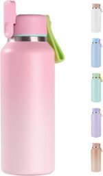 12oz Toddler Cup, Insulated Kids Water Bottle for School Boys&Girls, 304 Stainless Steel Sport Water Bottle with Straws, BPA-Free, Gradient Pink - Image 2