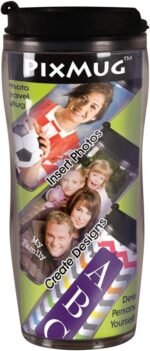 14 oz Photo Travel Mug with Flip Top - PixMug - The Mug That's a Picture Frame - DIY - Insert Your Own Photos or Create and Print Inserts Online – 1 Pack - Image 2
