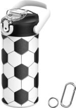 14oz/400ml Insulated Kids Water Bottle, Odor-Free Surgical Grade Liner, Dishwasher-Safe, Name Spot, Soft Sipper, Gift for Sports Fan (Soccer) - Image 2