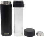 15oz Stainless Steel Vacuum Insulated Water Bottle with glass liner inside,glass lined thermos with tea strainer for Hot drink and Cold drink-Leakproof car mug(Black,tea strainer) - Image 2