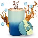 16 Oz Travel Coffee Mug, Leak Proof Portable Coffee Tumbler Reusable, Double-Wall Stainless Steel Vacuum Insulated Coffee Cups Dual - Drink Lid for Hot and Cold Drink/Coffee (Dark Blue) - Image 2