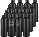 16 Pack Stainless Steel Insulated Water Bottle 17oz Blank Double Wall Vacuum Thermal Sports Bottle Personalized Powder Coated Bulk for Laser Engrave, Black - Image 2