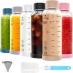 16 oz Glass Juice Bottles with Lids, 6 Pack Borosilicate Glass Bottles with Stainless Steel Lid - Reusable, BPA-Free for Juicing, Smoothies, Infused Water & Protein Drinks, Leakproof, Clear - Image 2