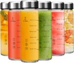 16oz Glass Juice Bottles - 6 Pack Wide Mouth Glass Bottles with Lids- BPA Free, Stainless Steel Lids for Juicing, Smoothies, Infused Water, Beverage Storage - Leakproof, Borosilicate, Clear - Image 2