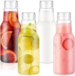 17 Oz Glass Juice Bottles with Lids, Glass Bottles, BPA Free, Borosilicate Glass for Juicing, Smoothies, Infused Water, Beverage Storage, Shaker Bottles (4 Pack) - Image 2