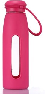 17 Oz Sport Glass Water Bottle with Silicone Sleeve Eco Friendly - Pure Tasting - Buy a Bottle, Donate to H2O for Life (Magenta) - Image 2