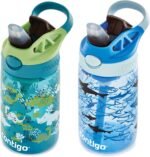 Contigo Aubrey Kids Water Bottle, 2-Pack, 14oz, Dinos & Sharks, Spill-Proof Lid, Dishwasher Safe, Blue & Green - Image 6
