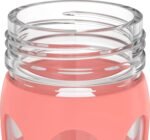 Lifefactory 12-Ounce Glass Water Bottle with Active Flip Cap and Protective Silicone Sleeve, Cantaloupe, 12oz - Image 4