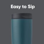 Owala SmoothSip Slider Insulated Stainless Steel Coffee Tumbler, Reusable Iced Coffee Cup, Hot Coffee Travel Mug, BPA Free 20 oz, Grey/Blue (High Dive) - Image 3