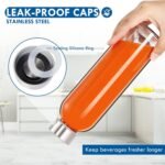 YEBODA Glass Water Bottles 18oz Bottles For Beverage and Juicer Use Stainless Steel Caps - Including Colorful Nylon Protection Sleeve,Pack Of 6 - Image 5