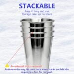 20oz 4PCS Stainless Steel Pint Cup,Pint Tumbler,Reusable metal Cups,Stainless Steel Water Tumbler,BPA Free,Stackble,Durable,Unbreakable Metal Drinking Glasses for Bar,Banquet Mugs (4, 20OZ) - Image 3