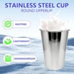 20oz 4PCS Stainless Steel Pint Cup,Pint Tumbler,Reusable metal Cups,Stainless Steel Water Tumbler,BPA Free,Stackble,Durable,Unbreakable Metal Drinking Glasses for Bar,Banquet Mugs (4, 20OZ) - Image 5
