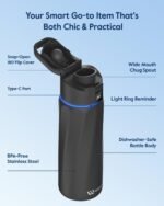 BOOST Smart Water Bottle that Reminds You to Drink, 24oz BPA-Free Stainless Steel Vacuum Insulated Bottle, Wide Mouth Water Tracker Bottle with APP, Ideal Gift for Christmas, New Year - Image 6