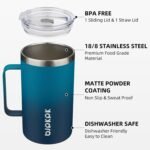 BJPKPK Insulated Coffee Mug with 2 Lids, 25oz Stainless Steel Insulated Tumbler with Handle, Double Wall Vacuum Coffee Cups, BPA Free Travel Mug for Coffee, Tea and Drinks, Vast - Image 3