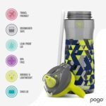Pogo 18oz Plastic Water Bottle with Straw Lid with Carry Handle, Reusable, BPA Free, Dishwasher Safe, Perfect for Travel, School, Outdoors, and Gym - Image 4