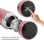 QiCheng&LYS Coffee Cup,Tea Infuser Bottle,Smart Sports Water Bottle with LED Temperature Display,17 OZ Vacuum-Insulated Stainless-Steel Water Bottle (Pink) - Image 3