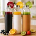 18 oz Clear Glass Juice Bottles with Lids and Silicone Sleeve, Reusable Glass Water Bottles with Stainless Steel Cap for Juicing, Refrigerator,100% Leak Proof, BPA Free, Set of 6 - Image 5
