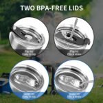 30 oz Tumbler with Lids and Straws Double Wall Insulated Tumbler Cup,Stainless Steel Leak-proof Thermal Coffee Tumbler Powder Coated Travel Mug for Cold and Hot Beverages,Silver - Image 4