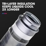 HydraPak | Polar Bottle - Polar Sport Insulated Water Bottle - BPA-Free, Sport & Bike Squeeze Bottle with Handle (Contender Black, 700ml / 24oz) - Image 5