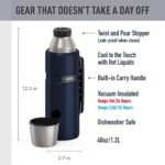 THERMOS Stainless King Vacuum-Insulated Beverage Bottle, 40 Ounce, Midnight Blue - Image 3