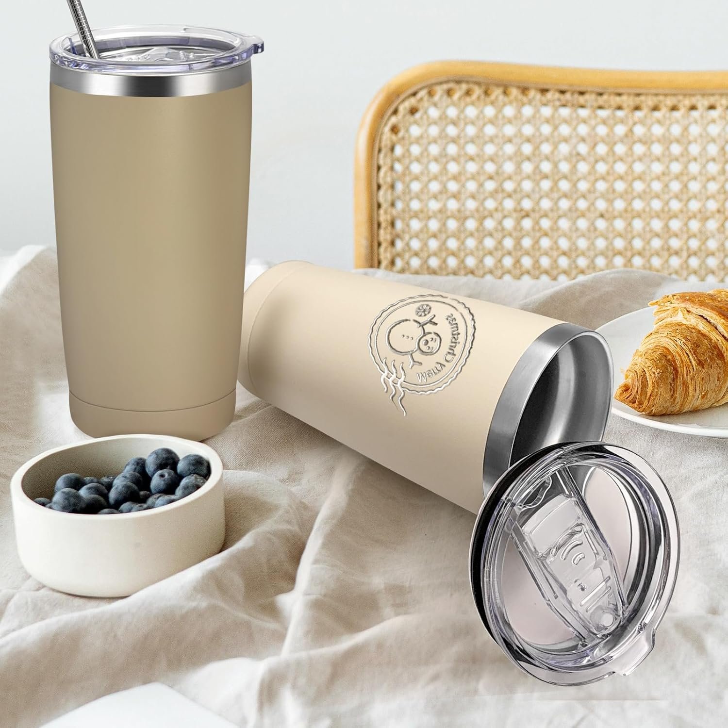 YOUKE OLA 20 Pack Stainless Steel Tumbler Bulk 20oz Insulated Vacuum Travel Mug Powder Coated Coffee Mug Gift for Laser Engrave, Assorted Colors - Image 8