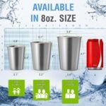 Stainless Steel Pint Cups Water Tumblers 16 oz - Unbreakable, BPA Free, Stackable Premium Quality 18/18 Metal Drinking glasses for Home & Outdoor Activities, Picnic, Travel & Camping (4-Pack) - Image 3