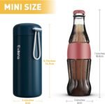 Small Water Bottle 10oz, Small Insulated Water Bottle for Hot&Cold Drinks, Water Bottle Purse with Carry Handle - 100% Leakproof Perfect for School, Travel...(Dark Blue) - Image 3