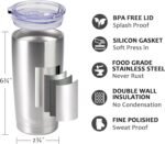 SUNWILL Travel Coffee Tumbler 20 oz, Stainless Steel Mug with Lid, Insulated Cup for Water, Tea, Hot and Cold Drinks, Silver - Image 3