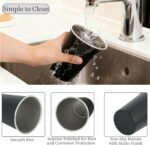 22 Pcs 16 oz Stainless Steel Pint Cups Stackable Metal Cups Black Shatterproof Water Tumblers Kids Adults Drink Water Tumbler for Restaurant Picnic Outdoor Travel Camping - Image 4