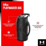 Under Armour Half Gallon Water Bottle Insulated, 64oz Insulated Water Bottle with Handle, Fence Hook, Leak Resistant, for Baseball, Football & More, Black/Black - Image 3