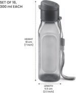 Bulk Set of 16 Multicolor 10oz Water Bottles for Kids and Adults - Leak Proof With Carry Strap - Square Reusable for Juice, Drinks - BPA-Free Dishwasher-Safe - Image 5