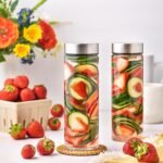 Juice Bottles - 4 Pack Wide Mouth Glass Bottles with Lids - for Juicing, Smoothies, Infused Water, Beverage Storage - 16oz, BPA Free, Stainless Steel Lids, Leakproof, Reusable, Borosilicate - Image 5