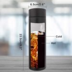 QiCheng&LYS Coffee Cup,Tea Infuser Bottle,Smart Sports Water Bottle with LED Temperature Display,17 OZ Vacuum-Insulated Stainless-Steel Water Bottle (Black) - Image 3